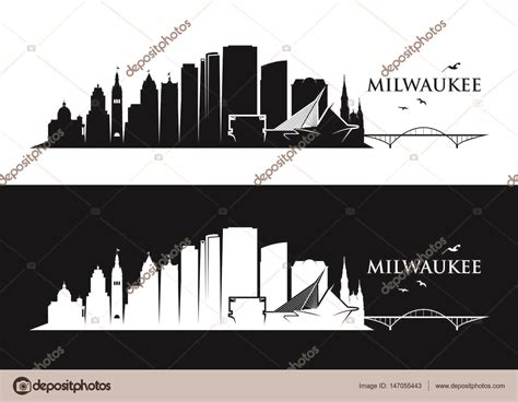 Milwaukee skyline illustration Stock Vector by ©I.Petrovic 147055443