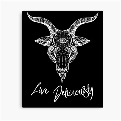 "Black Phillip the Goat - Live Deliciously" Canvas Print for Sale by ...