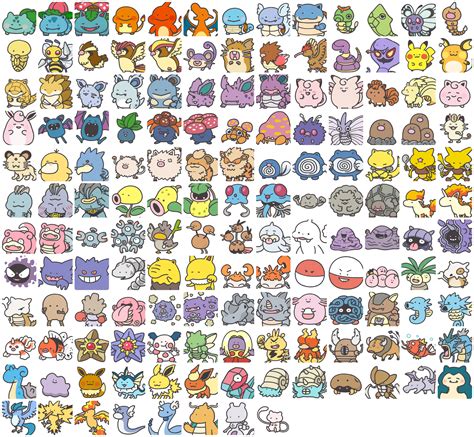 Mobile - Pokémon Smile - Pokémon Icons (1st Generation) - The Spriters Resource