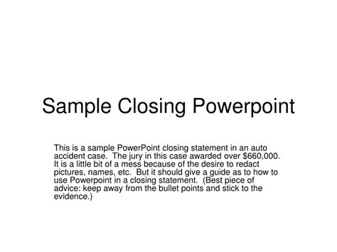 PPT - Sample Closing Powerpoint PowerPoint Presentation, free download - ID:9597332