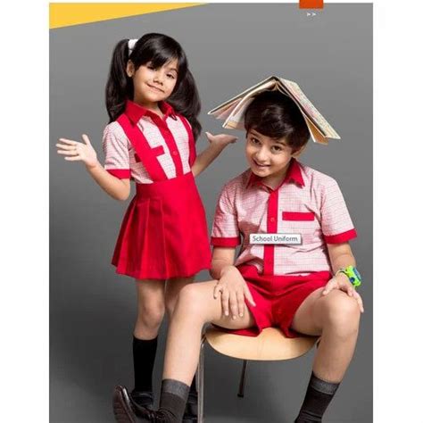 Cotton Unisex Red School Uniforms, Packaging Type: Box, Stitched: Yes at Rs 400/piece in Gudiyattam