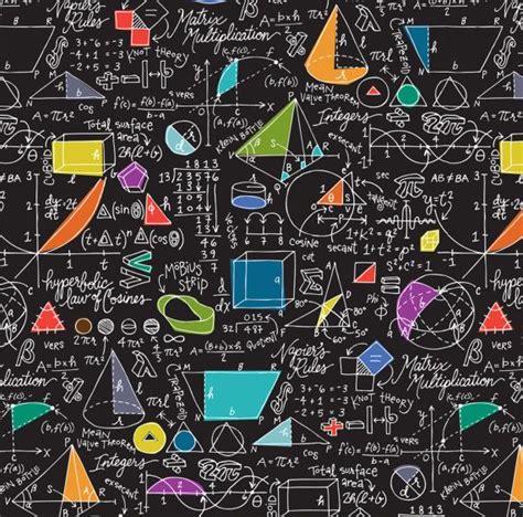 Black Math Geometry Fabric Math Count On It By Sammyk | Etsy in 2021 | Math wallpaper, Math ...