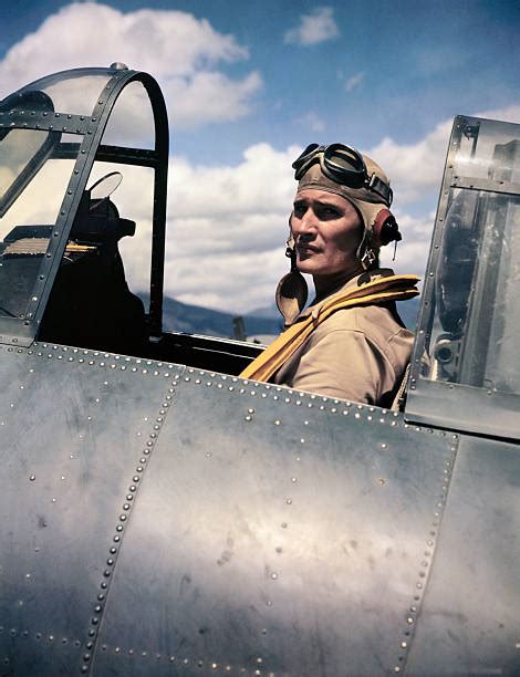 Pilot Joe Foss Sitting in Cockpit Pictures | Getty Images