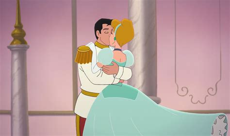 Cinderella and Prince Charming's Kiss as they give each other a loving ...