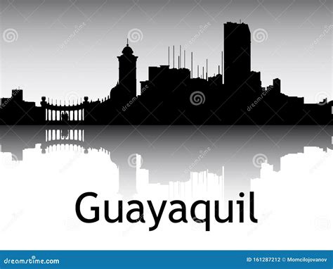 Guayaquil Silhouette Skyline. Ecuador - Guayaquil Vector City, Ecuadorian Linear Architecture ...