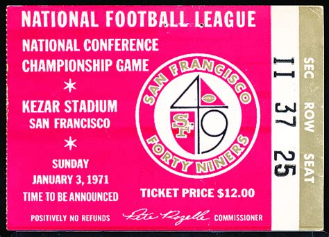 Lot Detail - January 3, 1971 NFC Championship Game Ticket Stub- Dallas ...