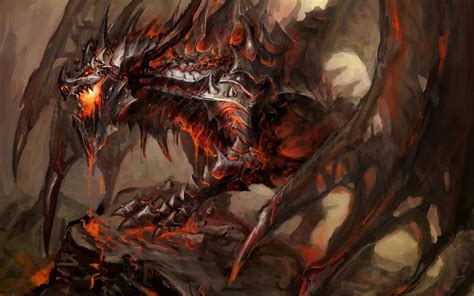 Dragon illustration, dragon, fantasy art, World of Warcraft, Deathwing ...