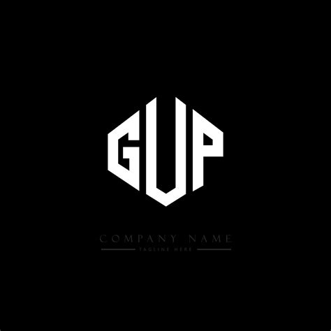 GUP letter logo design with polygon shape. GUP polygon and cube shape ...