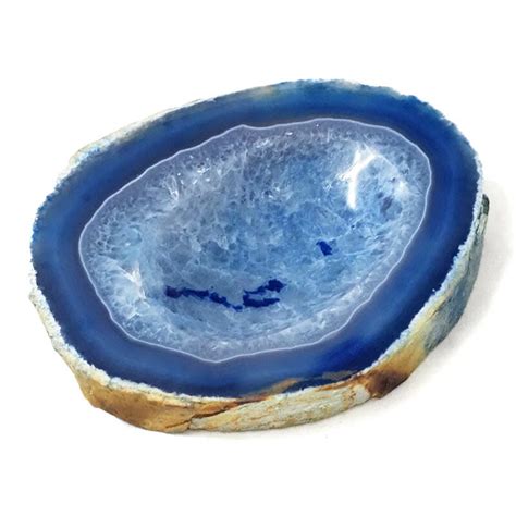 Blue Agate Crystal Polished Bowl - Medium (12cm-14cm) For Sale ...