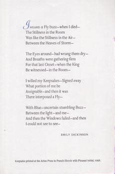 I heard a fly buzz--when I died. by Dickinson, Emily.: (1998 ...