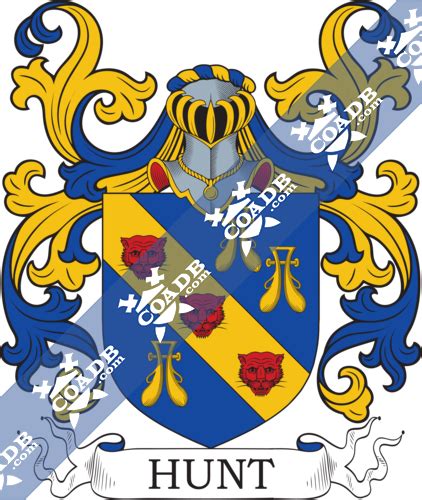 Hunt Family Crest, Coat of Arms and Name History