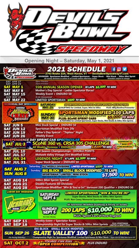 2021 SCHEDULE – TEAM 27 – Cody O'Brien Racing