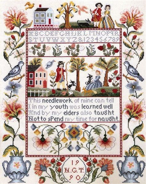 Elsa Williams Jacobean WISDOM SAMPLER Counted Cross Stitch Kit | Cross ...