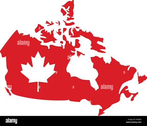 Maple leaf in canada map Stock Vector Image & Art - Alamy