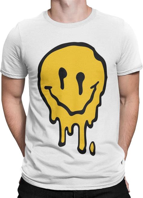 Melting Smiley Face T-Shirt - Retro - Trippy - Festival - Rave - Music - Drugs-L : Amazon.es: Ropa