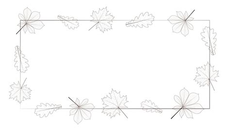 Autumn Leaves Border Black And White