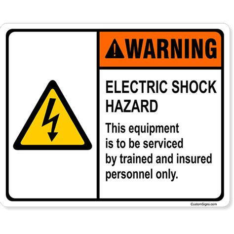 Warning Electric Shock Hazard Full Color Sign | 8" x 10"- Customsigns.com