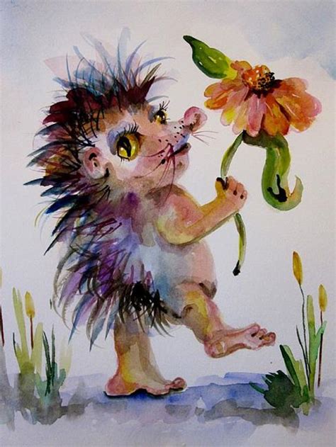 Little Hedge Hog - by Delilah Smith from All Art Galleries | (Search Results for 'watercolor')