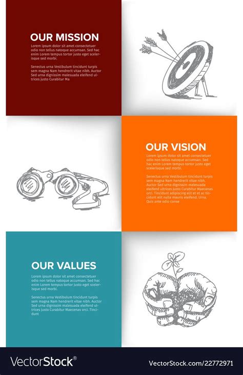 Company profile template with mission vision vector image on VectorStock | Company profile ...