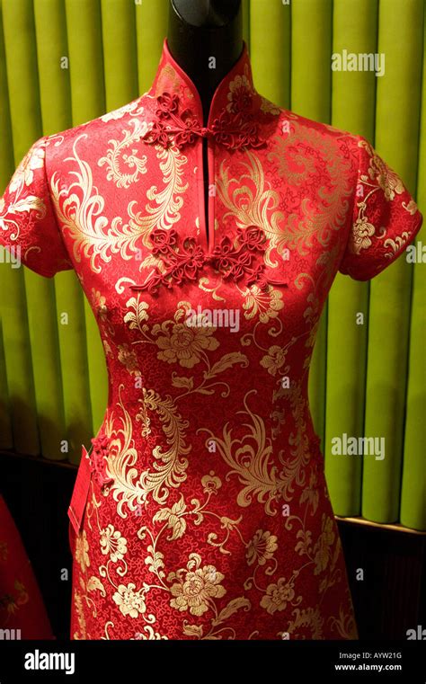 Traditional Chinese silk dress for sale at the Oriental plaza mall ...