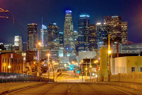 Los Angeles Skyline NIGHT from the East Photograph by Jon Holiday - Fine Art America