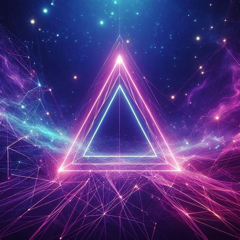 Premium Photo | Right Triangle Neon Light Abstract Futuristic ...