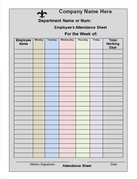 Employee Attendance Sheet Template ~ Excel Templates