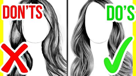 DOS & DONTS: How to Draw Realistic Hair, Step by Step Drawing Tutorial