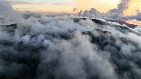 Aerial View Of Volcano Halmahera At Sunset Stock Footage SBV-347473528 - Storyblocks