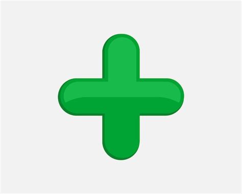 Icono de vector de signo más verde Símbolo de cruz de guía de seguridad | Vector Premium