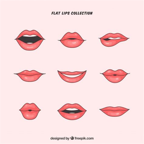 Premium Vector | Beautiful lips set | Lips drawing, Lips illustration, Mouth drawing