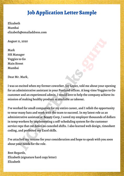 Best Job Application Letter / Cover Letter To Employment Agency Job ...