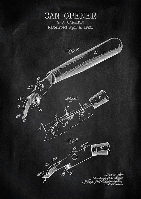 Can opener chalkboard patent Digital Art by Dennson Creative - Fine Art America