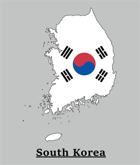 South Korea National Flag Map Design, Illustration Of South Korea ...