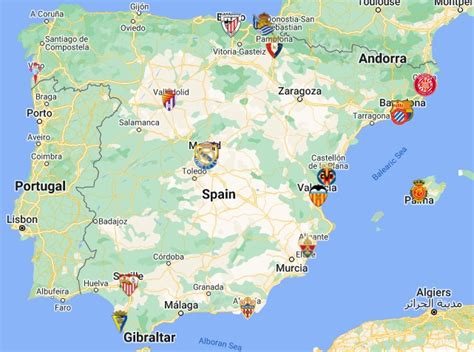 La Liga Teams Map with logos | La Liga Teams Location - FTS DLS KITS