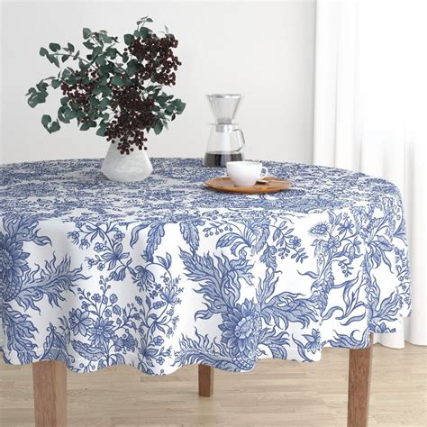 Blue And White Floral Tablecloth - markanthonystudios.net