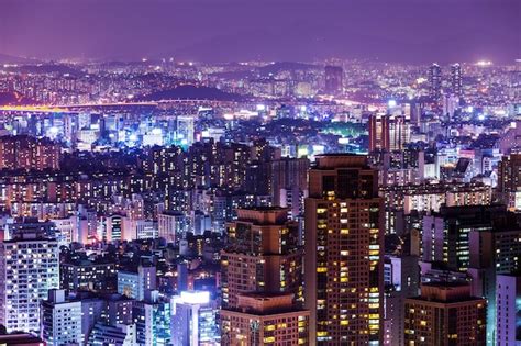 Premium Photo | Seoul city skyline at night