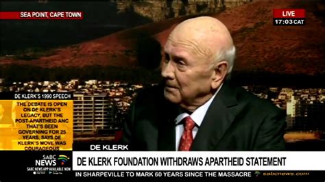 De Klerk foundation withdraws apartheid statement - YouTube