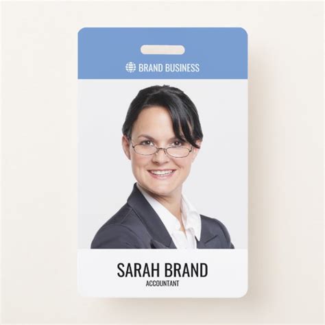 Modern Large Employee Photo Staff ID Badge - J32 DESIGN