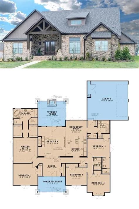 21 Open Concept Rustic-Style Floor Plans