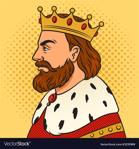 Portrait of king pop art Royalty Free Vector Image