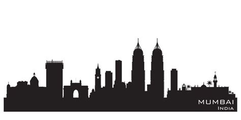 India Skyline Vector Art PNG, Mumbai India Skyline Detailed Vector ...