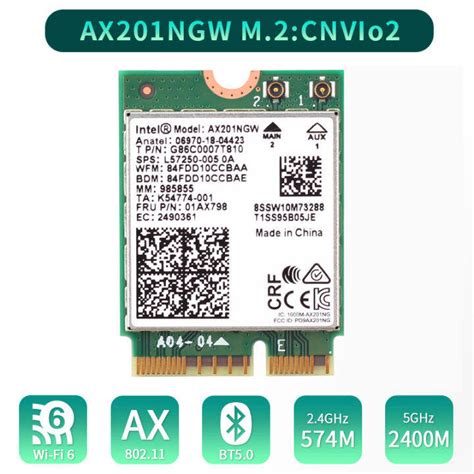 Wi-Fi 6 3000Mbps Intel Wifi Card AX201 AX201NGW Dual Band 2.4Ghz/5Ghz 2 ...