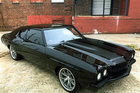 70 chevelle triple black #BecauseSS matte stripes shaved doors painted bumpers 18 20 american ...