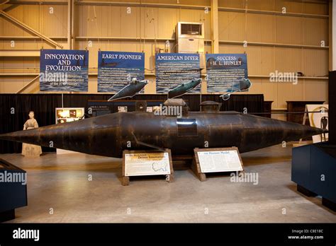 Replica of the Pioneer submarine, Hunley Confederate submarine Stock Photo, Royalty Free Image ...