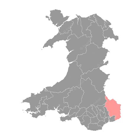 Premium Vector | District of monmouth map district of wales vector ...