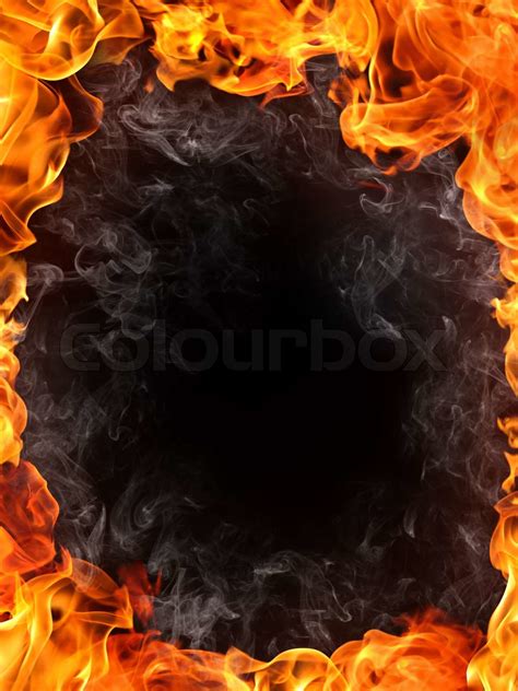 Fire Background. Fire isolated on black. | Stock image | Colourbox