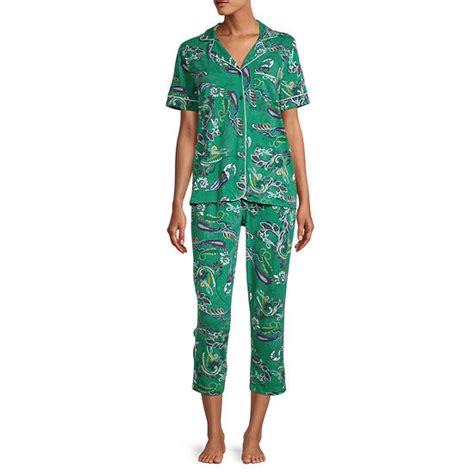 Liz Claiborne Womens 2-pc. Short Sleeve Capri Pajama Set