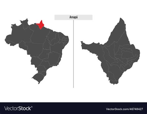 Amapa map state of brazil Royalty Free Vector Image