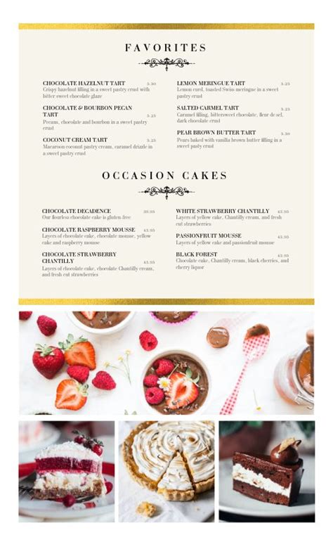 Bakery Menu Sample Design Template by MustHaveMenus